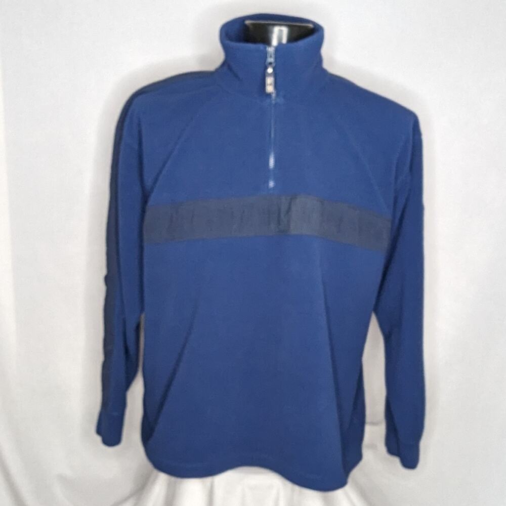 Faded Glory 1/4 Zip Fleece Pullover Sweater Men's Large Blue